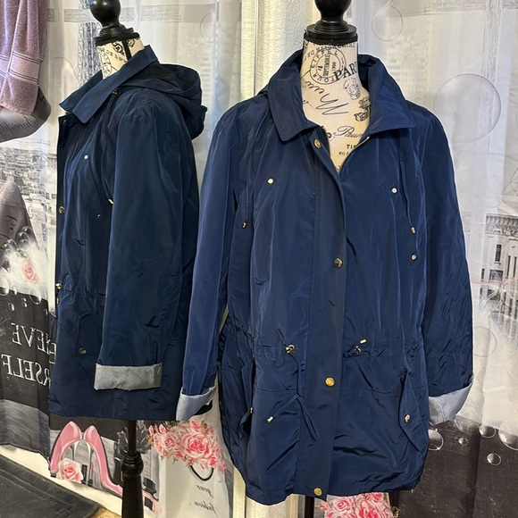 NWT Charter Club Water-Resistant Hooded Anorak Jacket - Navy - Picture 2 of 8